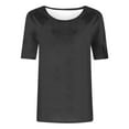 thumbnail image 5 of Crunowin T-Shirts for Women, Casual Daily Short Sleeve Round Neck Tee Tops Black 2XL, 5 of 7