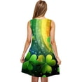 thumbnail image 4 of Kmdttou Women Summer Casual Short Sleeve Dresses St. Patrick's Day Casual Plus-size Sleeveless Crew Neck Short Dress with Pockets (Size:S-2XL), 4 of 5