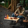 thumbnail image 3 of CAMPINGMOON T-230A de acero inoxidable grueso para acampar al aire libre, mesa plegable portátil, estantes para lugar de Picnic, bolsa de almacenamiento, 3 of 4