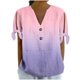 thumbnail image 1 of Vestidos Casuales Para Mujer, Blusas De Mujer De Moda Camiseta holgada de manga corta con cuello en V, botones y estampado sin posicionamiento para mujer, estilo informal y de moda, 1 of 7