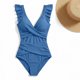 thumbnail image 4 of Traje de baño de una pieza para mujer, bikini informal y de moda de color sólido con cordones, traje de baño de moda playera para mujer, trajes de baño de una pieza para mujer, trajes de baño para muj, 4 of 6