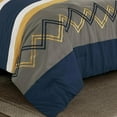 thumbnail image 5 of Chezmoi Collection Jaxson King Bed in a Bag 7-Piece Comforter Set with Sheets Modern Pleated Stripe Embroidered Navy/Gray/Yellow/White Zigzag Lightweight All Season Bedding, 5 of 10