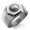 Silver, variant on Stainless Steel Sun & Moon Yin Yang Engraved Hexagon Crest Flat Top Biker Style Polished Ring