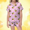 thumbnail image 2 of Kids V Neck Printed Short Pajama Set Boys Girls Sleepwear Spring Summer Loungewear Clothes, 2 of 4