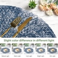 thumbnail image 4 of VCVCOO Round Braided Placemats Set of 4 Place mats for Dining Tables Woven Heat Resistant Table Mats 15 inch Blue, 4 of 11
