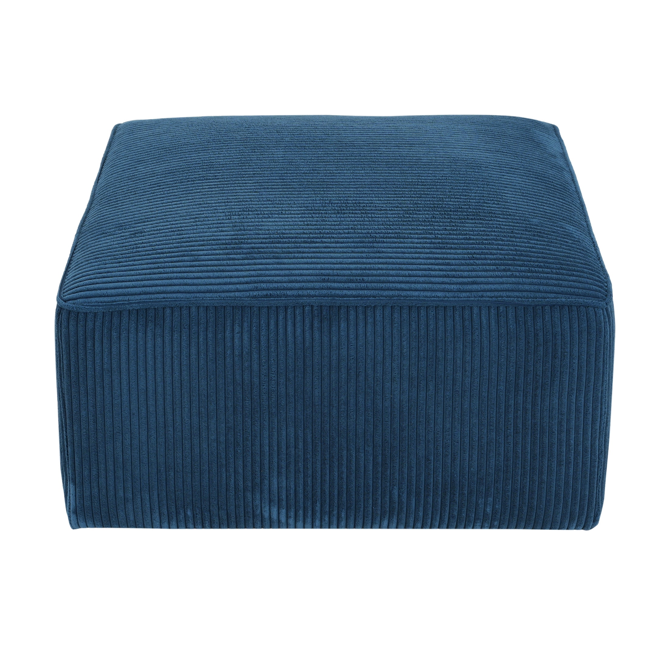 Christopher Knight Home 30.25" Corduroy Upholstered Sectional Ottoman, Wood Frame, Navy Blue