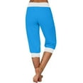 thumbnail image 5 of gbyLJF Womens Summer Capris Casual Elastic Waist Drawstring Yoga Jogger Lightweight Running Cropped Sweatpants A03_Sky Blue M, 5 of 6