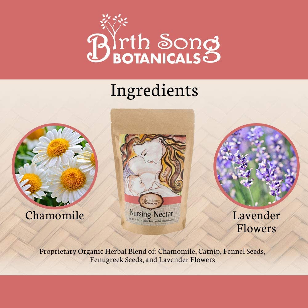 Birth Song Botanicals Organic Nursing Nectar Breastfeeding Tea for Healthy Lactation and Breastmilk Supply 40 Count
