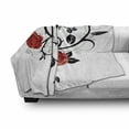 thumbnail image 3 of Gothic Soft Flannel Fleece Throw Blanket, Ornate Swirling Branches Roses Garden Flower Grunge Style European, Cozy Plush for Indoor and Outdoor Use, 50" x 60", Vermilion Black White, by Ambesonne, 3 of 6