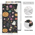 thumbnail image 2 of Halloween Specters Pumpkins Flowers Crayon Painting Hand Towel Absorbent Bath Towels for Bathroom Sports Gym 28" x 14" Set of 2, 2 of 8