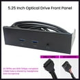 thumbnail image 3 of Optical Drive Bay Panel, Optical Drive Front Panel Hub USB3.2 GEN1 HD Sound Interface 19 Pin and 9 Pin  for PC, 3 of 7