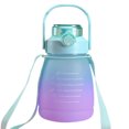 thumbnail image 1 of Botella de agua plástica de paja de dibujos animados de taza de barriga grande de color degradado de 1300 ml verde Ehuebsd Libre de BPA, 1 of 2