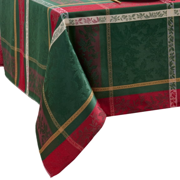 Elrene Home Fashions Merry and Festive Jacquard Tablecloth, Multi, 52" x 70" Rectangle