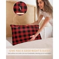 thumbnail image 5 of Hokiten King Size Pillow Cases Set of 2, Pillow Covers for Bed, Red Black Buffalo Check Satin Pillowcases with Zipper for Hair/Skin, Rustic Modern Art Green Plaid 20x36 Inches, 5 of 6