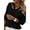 Black, variant on AOOCHASLIY Sweaters Fall Clothes Women's Casual Hollow Out Solid Color Line V-Neck Long Sleeve Sweater Tops Blouse