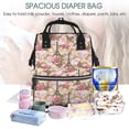 thumbnail image 5 of Balery Rose Flowers Mummy Backpack - Waterproof Twill Canvas, Large Capacity Diaper Bag with Multiple Pockets and Adjustable Straps, 5 of 6