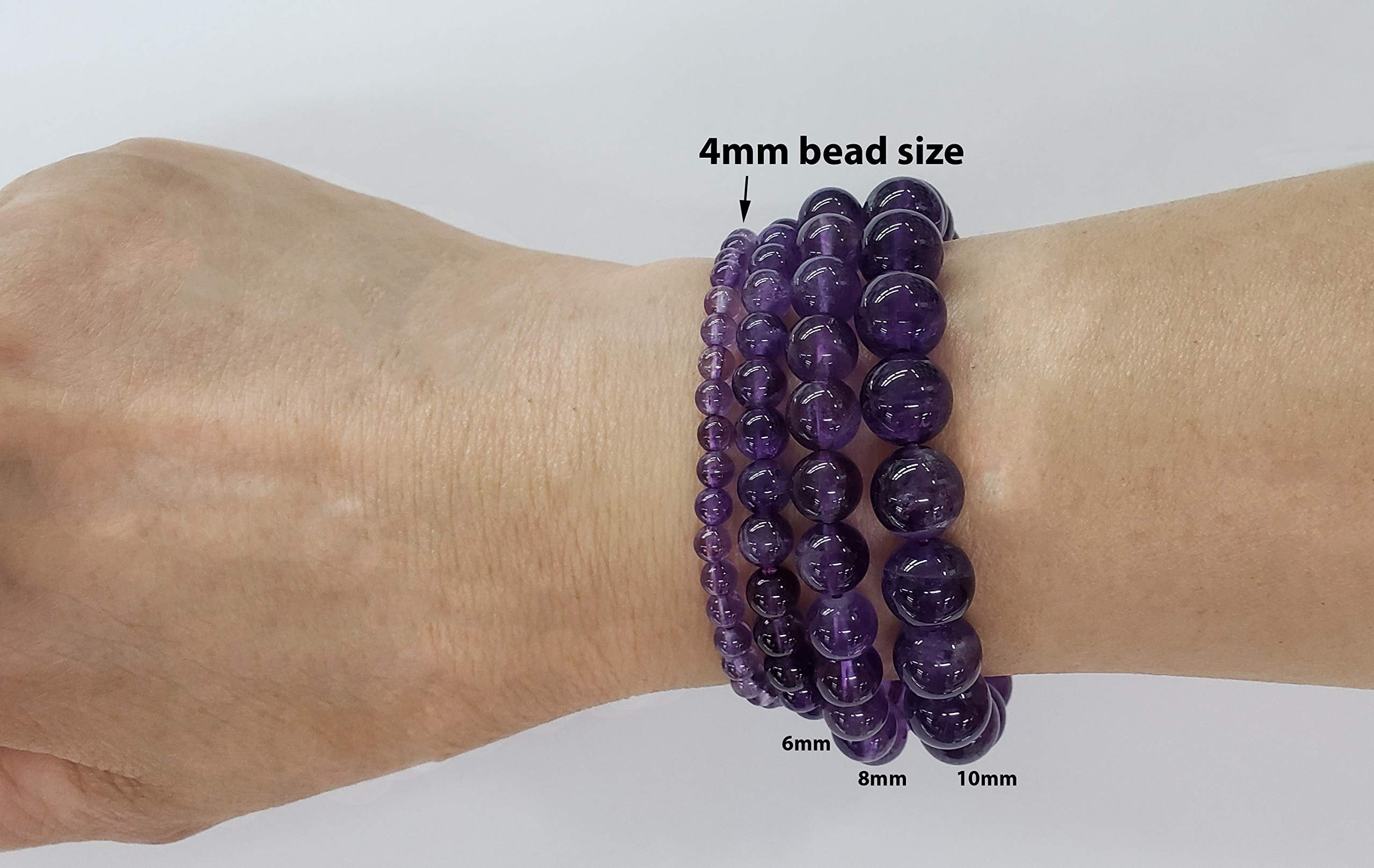 LTC Designs 4 mm Genuine Lapis Lazuli Stretch Bracelet, 7.5" Blue Jewelry Stone Bracelets, Stone of Truth, for Men,Women, and Friends. Christmas Gifts. Stocking Stuffers.