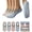 Light blue + pink + light gray + khaki, variant on 4 Pairs Pilates Socks with Grip for Woman, Breathable Cross-Strap Design, Non-Slip Yoga Socks for Barre, Ballet, Workout, Hospital