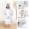 thumbnail image 3 of FORMRS Wearable Blanket Hoodie with Sleeves for Kids Cozy Flannel Sweatshirt, Blue Cartoon Snowmen, 3 of 7