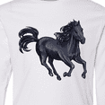 thumbnail image 4 of Inktastic Beautiful Galloping Black Horse Long Sleeve Youth T-Shirt, 4 of 5