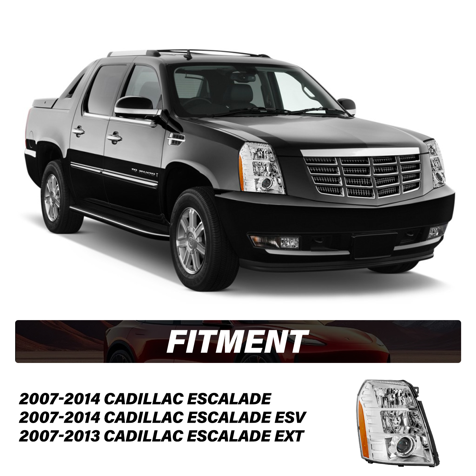 For 2007-2014 Cadillac Escalade HID Projector w/Ballast&Bulbs Headlight LH/RH