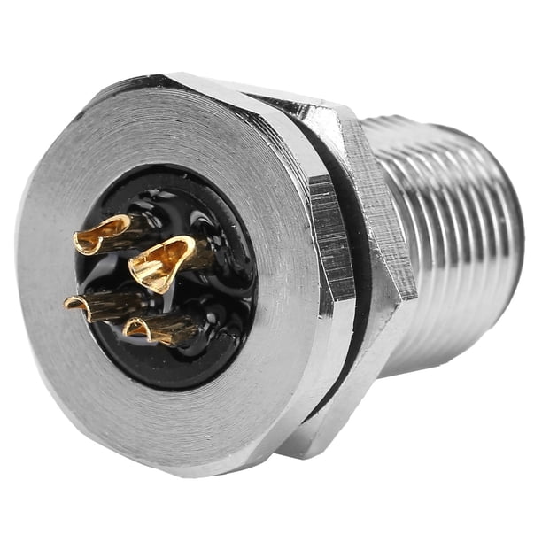 Adaptador de enchufe, M12‑F2‑P4 Enchufe montado en panel Enchufe montado en panel Conector de enchufe Confiable y duradero