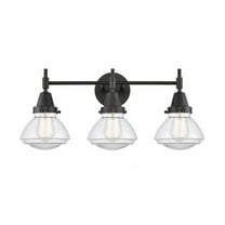 447-3W-BK-G322-Innovations Lighting-Olean - 3 Light Bath Vanity-10.25 Inches Tall and 24.75 Inches Wide-Matte Black Finish-Clear Glass Color