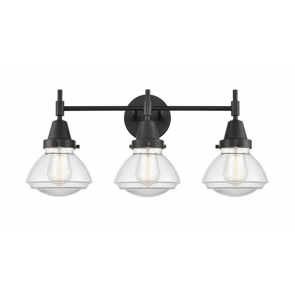 447-3W-BK-G322-Innovations Lighting-Olean - 3 Light Bath Vanity-10.25 Inches Tall and 24.75 Inches Wide-Matte Black Finish-Clear Glass Color