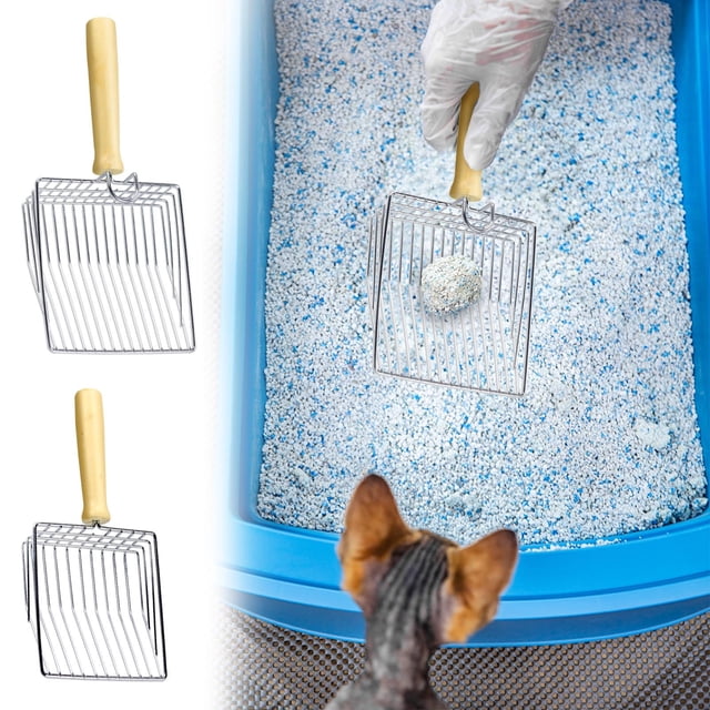 Vaidha Metal Litter, Stainless Steel Sand Substrate Shovel Fine Mesh, Non-Stick Fast Sifting Litter, Litter Cleaner