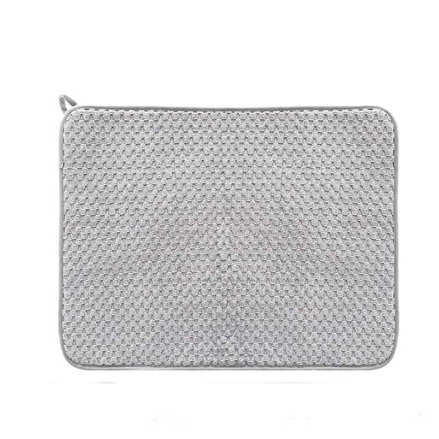 HBFAGFB 18x24 Inch Microfiber Dish Drying Mat, Absorbent Countertop Pad, Gray, 1 Pack