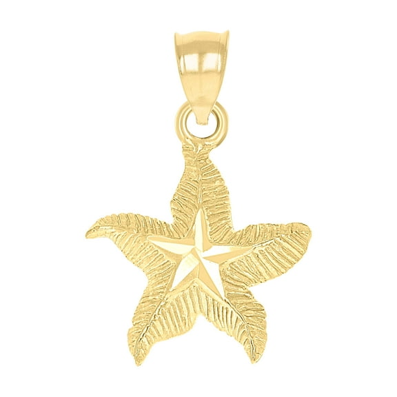 10kt Real Yellow Gold Womens Starfish Animal Charm Pendant