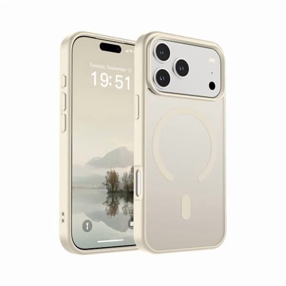 ZHU997 Magnetic for iPhone 17 Pro Case (Compatible with MagSafe)(Military Grade Drop Protection) Translucent Matte Shockproof with Anti-Fingerprint Phone Cover 2025,Antique White