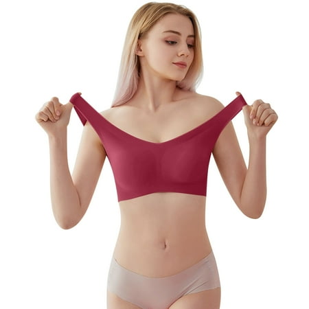 Gunia Women Maternity Nursing Bras Seamless Bra Without Underwire Bralette Padded Comfortable Wireless T Shirt Bra Pull On Bra Crossback Comfortable Soft Bustier Everyday Wear