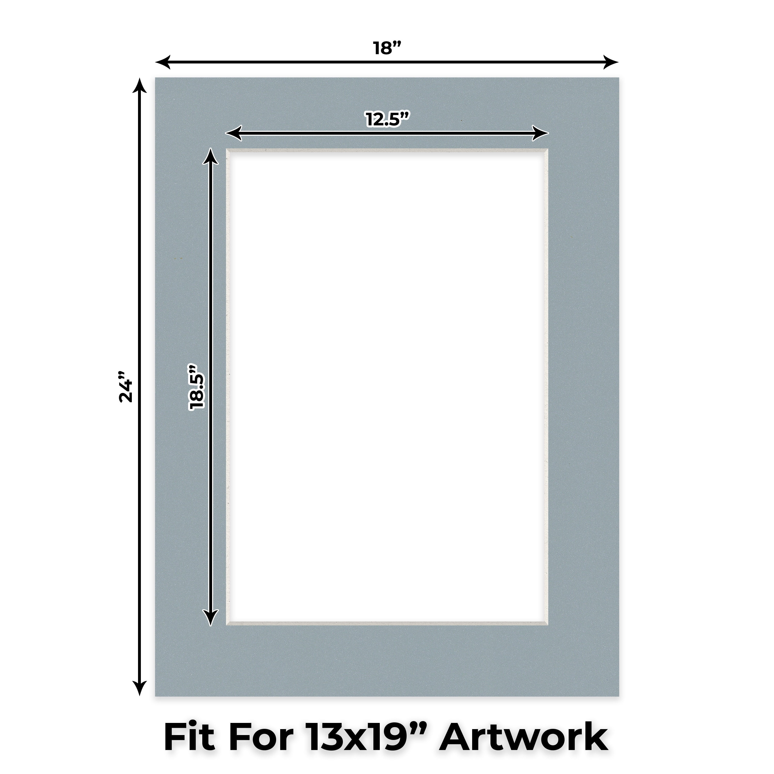 Metallic Silver Picture Frame Mat for 18x24 Frames - Fits 13x19 Photos - 1 Mat