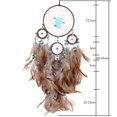 thumbnail image 2 of Atrapasueños de plumas, decoración de habitación, cinco anillos, carillón de viento hecho a mano, adorno de pared, 2 of 7