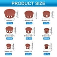 thumbnail image 2 of 190pcs Nylon Plastic Hole Plugs, 9 Size Round Drill Screw Hole Plugs Covers for Kitchen Cabinet Furniture Brown, 2 of 7