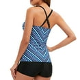 thumbnail image 4 of KaLI_store Swimsuits Womens Tankini Swimsuits Two Piece Tummy Control Bathing Suits with Shorts Modest Tank Tops Blue,M, 4 of 4