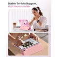 thumbnail image 5 of MoKo Case for iPad (A16) 11th Generation Case 11-inch 2025,iPad 10th Generation Case 2022 with Left Pencil Holder,Slim Cover with Crystal Clear TPU Back Shell,Flowers Pink, 5 of 9