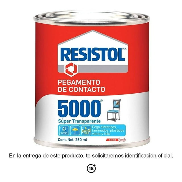 Pegamento de contacto Resistol 5000 súper transparente 250 ml