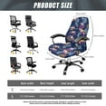 thumbnail image 7 of Renewold Shark Tropical Palm Leaf Office Chair Cover Executive Computer Chair Slipcover Stain Resistant High Back Chair Protector Home Decor Universal Fits, L, 7 of 7
