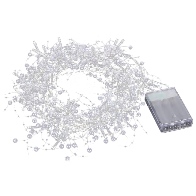 Binwennn LED Beaded Lights Room Christmas Beaded Lights Decorated Popular Christmas Decorations White Beaded Lights For Christmas Small String Christmas Lights Indoor 50 Warm Christmas Lights Wire