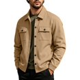 thumbnail image 3 of Yungyresw Denim Jacket Slim Fit Men's Twill Jacket Solid Color Slim Fit Shirt Jacket Lightweight for Fishing Hiking, 3 of 9