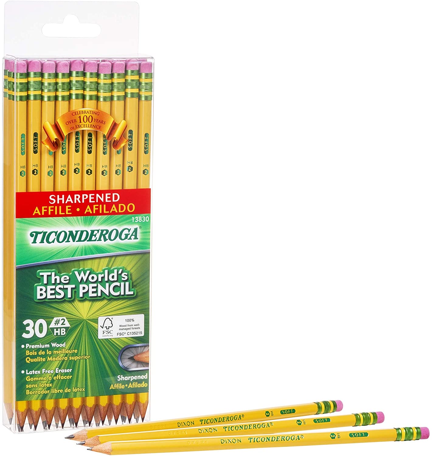 TICONDEROGA Pencils Graphite #2 HB Soft 14634 240-Pack New Yellow Pre-Sharpened Wood-Cased