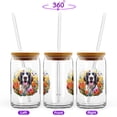 thumbnail image 2 of Welcome Spring Summer English Setter Portrait Flower Blue Sky 16oz Glass Cup Mug Dog Lover Glass Can with Bamboo Lid and Straw - 12001, 2 of 5
