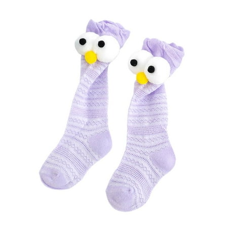 

Baby Girl Solid Color Socks Baby Socks Eyes Non-slip Cartoon Breathable Cotton Infant Big Mesh Stockings for Daily