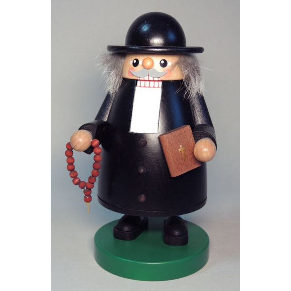 Pastor Priest with Bible German Christmas Nutcracker Decoration Made in