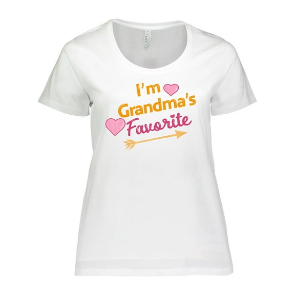 Inktastic I'm Grandma's Favorite with Arrow and Hearts in Pink Women's Plus Size T-Shirt