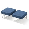 thumbnail image 4 of Opohoro Outdoor Patio Ottomans Set of 2, with 5" Thick Cushions, Blue, 4 of 7