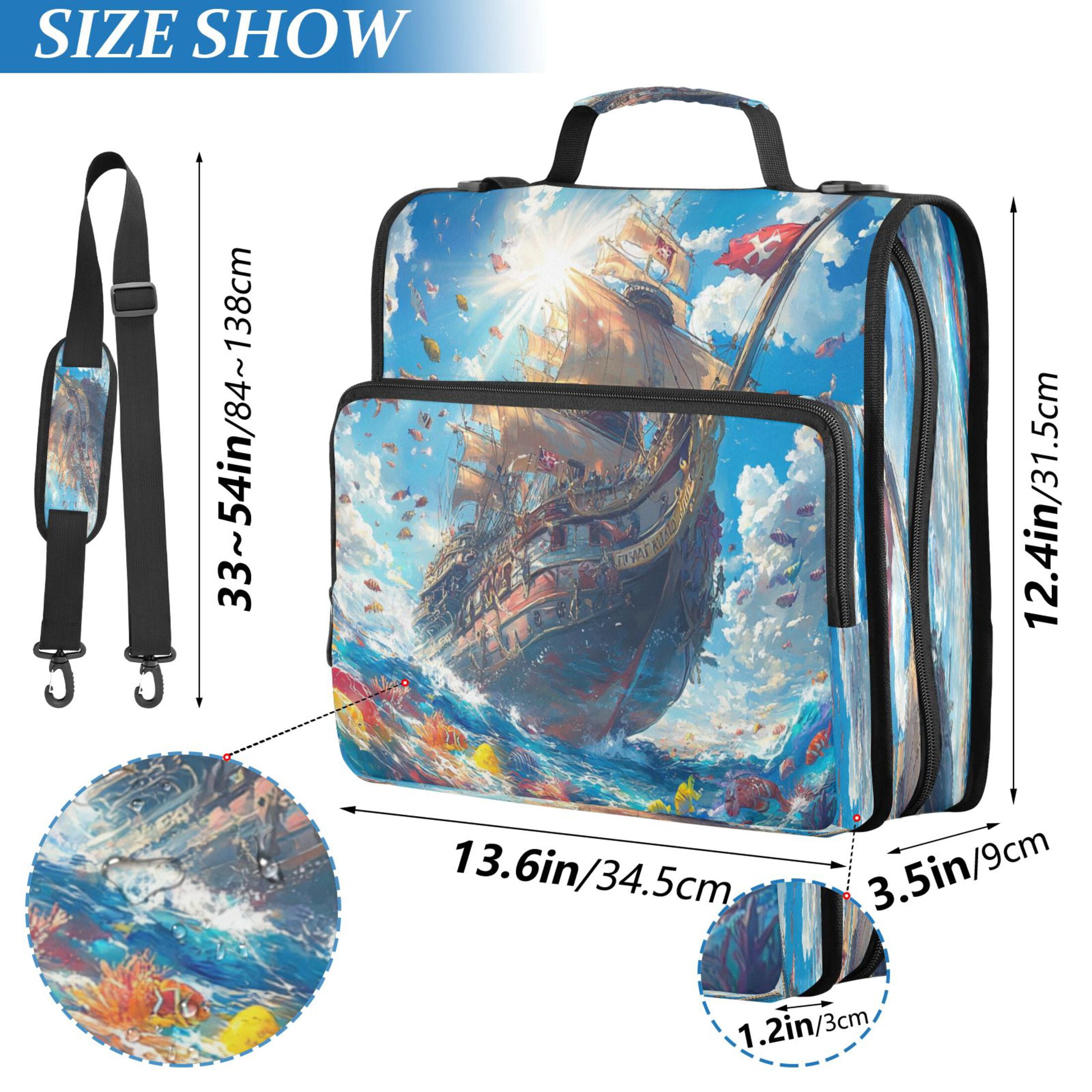 YAZAOO Zipper Binder trapper keeper Documents Organized Design Majestic Voyage Printed