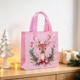 thumbnail image 4 of Clearance Under $1 Christmas Non-Woven Tote Bag with Handles - Pink Style 3, 4 of 5